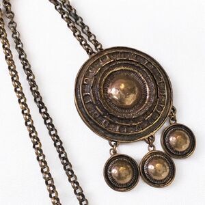 David Andersen Bronze Medallion Pendant Necklace